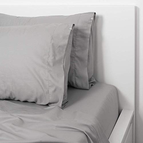 Silvon Silver Infused Bed Sheets Set | Woven With Pure Silver And Premium Breathable Supima Cotton | Cooling & Silk-Soft (Twin Size, Grey) #TOP3