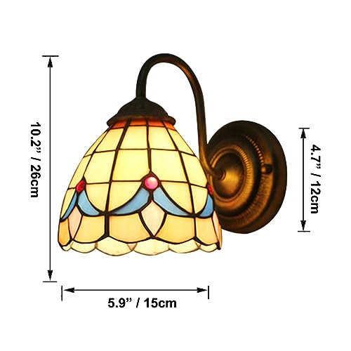 Image of Kiven Wall lamp E26 1-Light Plug-in Bulb not Included Wall Sconce Glass Shade 6 Foot Black Cord(BD0525)