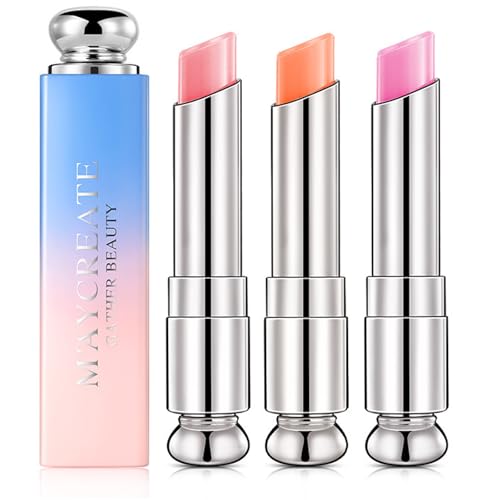 SALROAL Colour Changing Lip Balm, 3 Pack Tinted Lip Balm Crystal Jelly Magic Lipstick Nutritious Moisturizer Lip Care Lip Repair Gifts for Teenage Girls