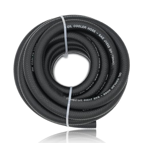 Image of 3 /4 Transmission Oil Cooler Hose - 300 PSI Fuel Line Hose J1532 For Transmission Fluid, Oil, Coolant, Diesel, Hydraulic Fluid, Lubricant, Gas