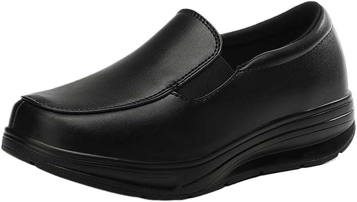 Nurse Shoes for Women,Healthcare Non Slip Waterproof Work Shoes,Restaurant Hospital Work Teacher Lightweight Leather Loafers