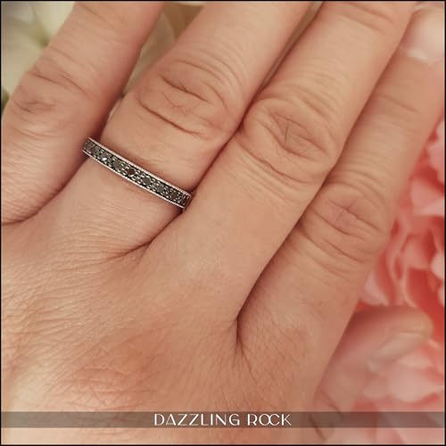 Dazzlingrock Collection 0.20 Carat (ctw) Round Black Diamond Ladies Anniversary Wedding Band 1/5 CT, Sterling Silver2
