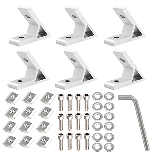 Soporte de Esquina de 45 Grados Soporte de Esquina de Aluminio 6pz para Perfiles de Aluminio 2020 Conector de Reparación de Accesorios (2020 45 Grados)