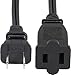 1ft Toptekits Short US Power Extension Cable Cord US AC 2-Prong Male/Female Power Cable by Toptekits