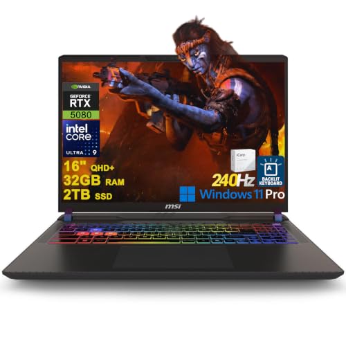 MSI Vector 16 HX AI �Q�[�~���O �m�[�g�p�\�R�� 16�C���` QHD+ (2560x1600) 240Hz 100% DCI-P3 Intel 24�R�A Ultra 9 275HX (>i9-14900HX) 32GB RAM 2TB S