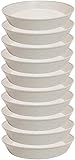 Austin Planter Saucer 3 Inch (2.5 Inch Base) Case of 10 Plant Saucers - White Granite Colored Polypropylene
