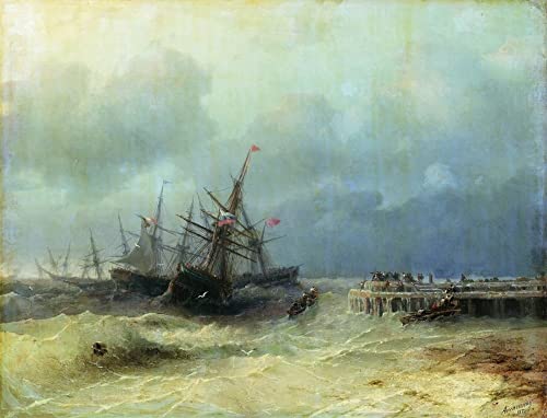 Tableau Ivanovich Ayvazovsky Fuyant la tempête impression sur toile de décoration 60x90cm