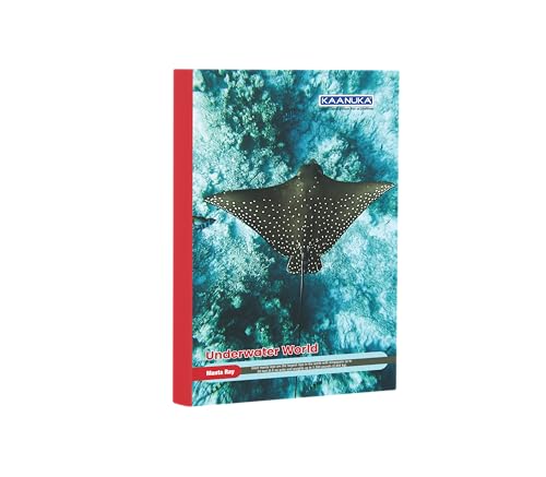 Image of KAANUKA Long Size Notebook - 256 Pages, Ruled, Single Line, Long Size - 27.2cm X 16.7cm, Pack Of 6 Notebooks, Long Size Single Line Notebooks for School and College Students