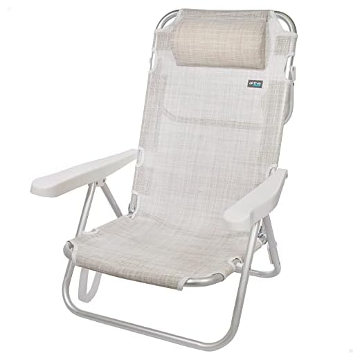 Silla Pleg Alu 5 Pos 48X46X84Cm C/Cojin+Asa-Textileno-I