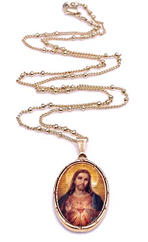 LESLIE BOULES Sacred Heart Necklace