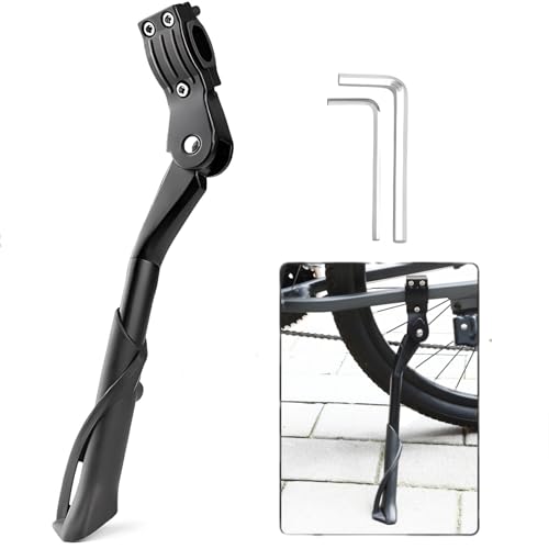 Pata de Cabra Bicicleta, Caballete Bicicleta de Altura Ajustablede 24-29' con pies de Goma Antideslizantes para Bicicletas de Carretera, Bicicletas eléctricas y MTB (Negro)