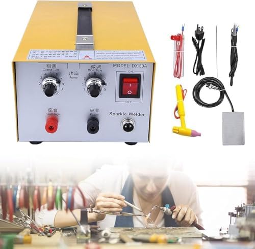 Portable Jewelry Spot Welding Machine - 30A Pulse Sparkle Welder Kit for Gold, Silver & Platinum - Handheld Permanent Jewelry Spot Welder for Precision Crafting