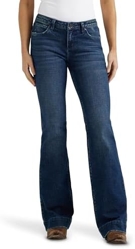Wrangler Damen Retro Mae Mittelhohe Wide Leg Jeans, Sophia, 0-32