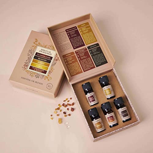 Aromafume - Difusor de aceites esenciales de resina para conciencia espiritual | incienso, mirra, benjuí, copal, incienso y mirra, 5 x 10 ml, estimula una conexión, cargado con resinas puras Cover