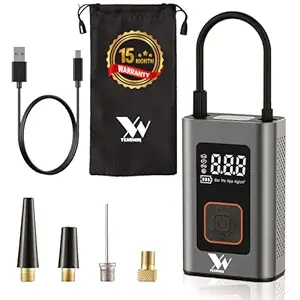 Yearwin Tyre Inflator for Car & Bike | 150 PSI | 4000 mAh Battery Support | Digital Display | 4 Air Fill Modes | LED Light |Type C | Multiple Modes