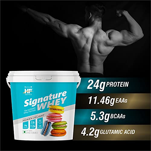 Image of HF Series Signature Whey protein|With added EAA and Glutamine|125 SERVINGS|Build Lean and Bigger Muscles|4Kg (HEAVEN DELIGHT)