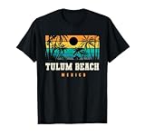 Tulum Beach México Retro Atardecer Palma Tulum Riviera Maya Camiseta