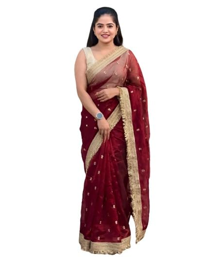 vragi Women's Soft Silk Dual Shade Saree with Embroidery Work & Lace Border With Contrast Embroidery Unstitched Blouse_(FSatin_ytt11)-picture-49