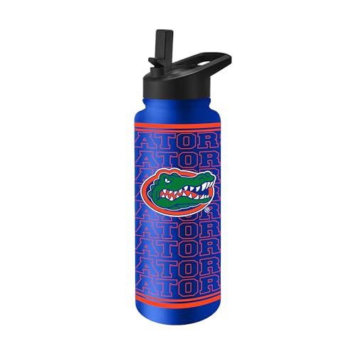 Logo Brands NCAA Florida Gators 34 oz Travel Quencher Bottle — Team Color | Stainless Steel | Double Wall | Echo Design