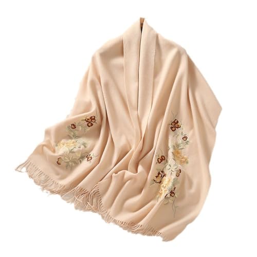 DFHBFG Embroidered Wool Shawl Woman Sends Mother Cashmere Air Conditioning Room Scarf Outside