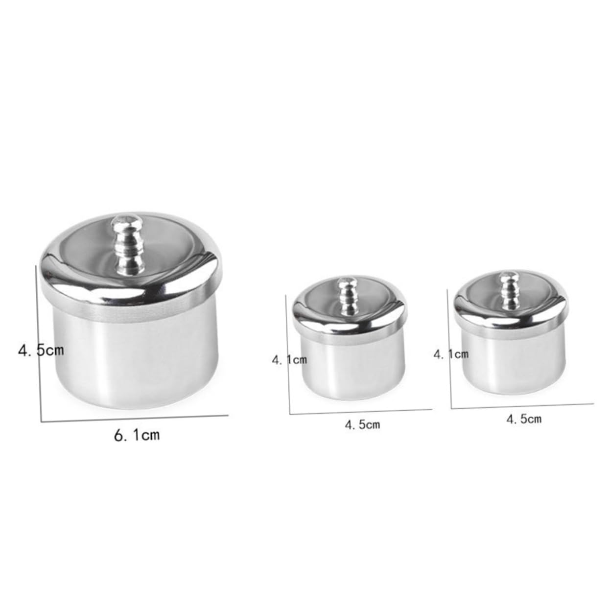 Baluue 3pcs Nail Art Supplies Set Acrylic Liquid Jar Nail Powder Cup Stainless Steel Cup for Tools