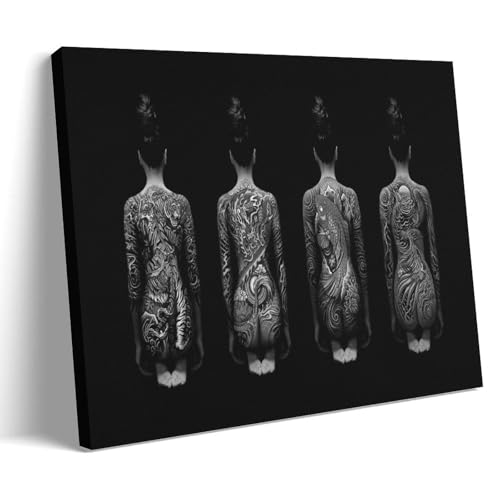 Japanese Geisha Tattoo Design Poster Wall Art Paintings Canvas Wall