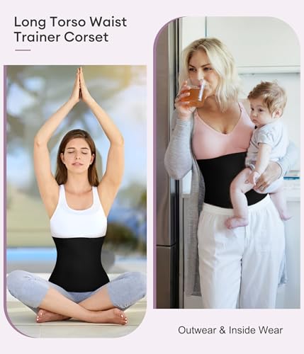 Image of YERKOAD Waist Trainer for Women Corset Shapewear Tummy Control Faja Body Shaper Waist Cincher Postpartum Belly Band