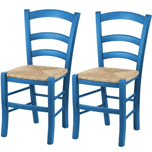 VIRSUS Set 2 Sedie Paesana in Legno con Seduta in
