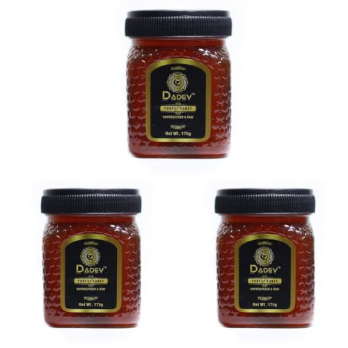 Image of DADEV Organic and Raw Honey-350gm (Pack of 6-175gm) 100% Pure Raw Honey Unprocessed and Organic Honey