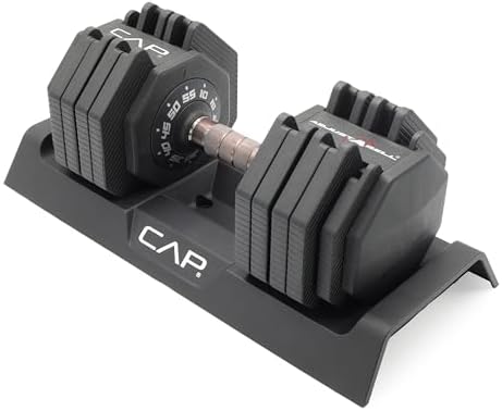 CAP ADJUSTABELL Adjustable Dumbbell Set, Premium Quick Select Adjustable Weights for Strength Training, Singles & Pairs, 25 LB & 55 LB, Hex Dumbbells, Multiple Handle Options thumbnail 12
