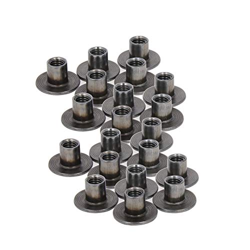 MroMax M6 10mm 30pcs Cabeza Plana Tuerca Brad Agujero Tee Tuerca Acero al Carbono Base Redonda Tornillo T-Tuerca Cover