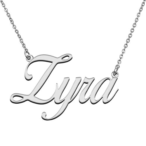 GR859C Custom 18K Gold Plated Necklace with Name Zyra for Women