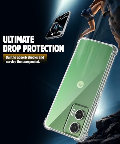 Image of WOW IMAGINE Clear Back Cover Case for Motorola Moto G35 5G | Shockproof Soft TPU Case | Cushioned Edges for Ultimate Protection Back Cover Case - Transparent