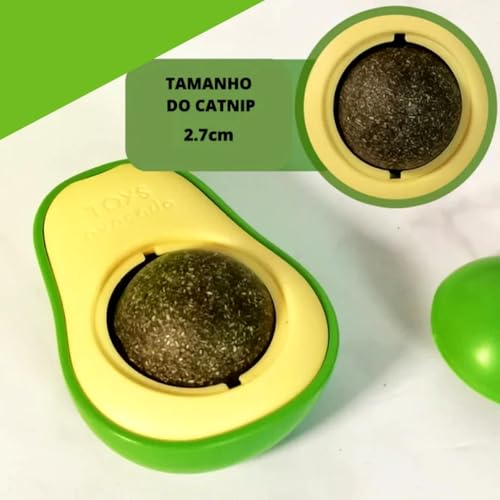 Brinquedo Catnip Erva para Gatos em Formato de Abacate – Estimula Apetite e Intestino, Natural com F