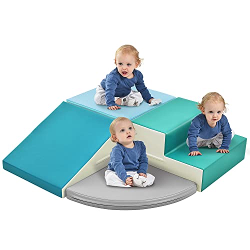 Image of Merax Toddler Climbing Toys Indoor, 4 Piece Climb, Crawl and Slide Soft Play Equipment, Foam Climbing Toys for Toddlers 1-3