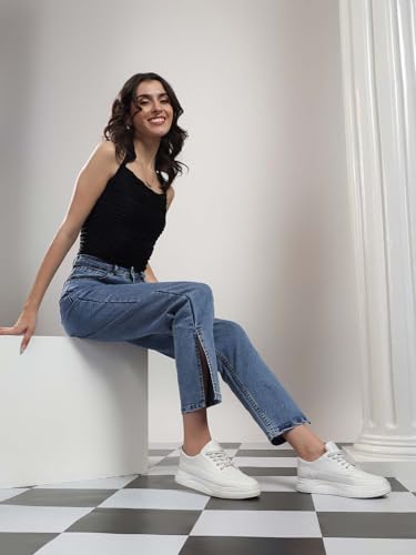 Image of KOTTY Women High Rise Straight Jeans