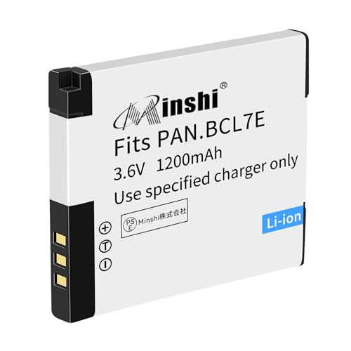 MINSHI Panasonic�Ή� �[�d�����`�E���C�I��DMW-BCL7�����o�b�e���[�Ή��݊�DMC-SZ10�J���� [3.6V 1200mAh] �J�����{�̂ɃW���X�g�t�B�b�g�� �q���\�͂��D��Ă���HL30.