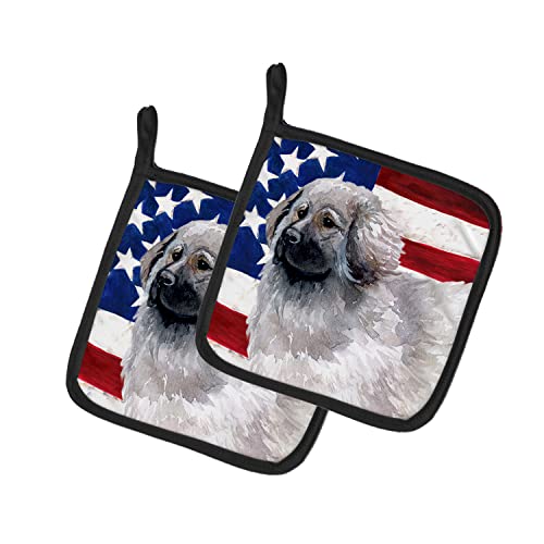 Caroline's Treasures BB9673PTHD Moscow Watchdog Patriotic Pair of Pot Holders Kitchen Heat Resistant Pot Holders Sets Oven Hot Pads for Cooking Baking BBQ, 7 1/2 x 7 1/2