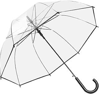 Clear Bubble Umbrella – See Through, Rain & Windproof Umbrella - Perfect for Weddings, Prom, Graduation and Outdoor Events - Automatic Open, Crook Handle, Clear Dome (Black)