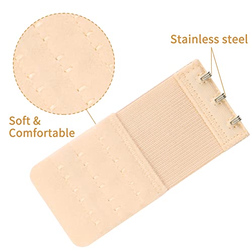 image for Aster 3 Pieces Bra Extenders 3 Hook 3 Row Lady's Soft Bra Extension St