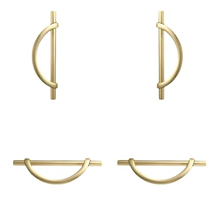 RR-RUOSHUI Half Moon Drawer Pulls Gold Cabinet Handles Ideal for Closet Dresser Cupboard Wardrobe Home Kitchen Hardware Decorative 4 Pieces