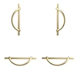 RR-RUOSHUI Half Moon Drawer Pulls Gold Cabinet Handles Ideal for Closet Dresser Cupboard Wardrobe Home Kitchen Hardware Decorative 4 Pieces