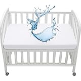 Dudu N Girlie Crib Mattress Protector 40 x 90 Waterproof, Non Noisy Cot Protector Waterproof Fitted Breathable Terry Towel Deep Mattress Protector Topper Cover. - Image 1