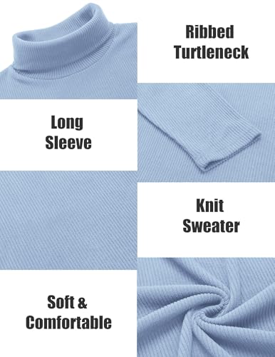 Image of COOFANDY Men's Ribbed Turtleneck Sweater Casual Basic Long Sleeve Knitted Pullover Sweater