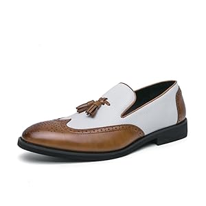 Naigesto Men’s Penny Loafers Tassels Casual Slip-On Shoes and Weeding Dress Shoes for Men