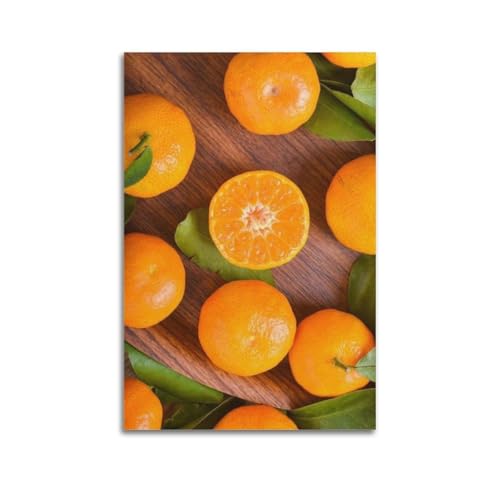 Décoration murale artistique moderne fruits mandarines fraîches ZHOUKEG 60x90 cm