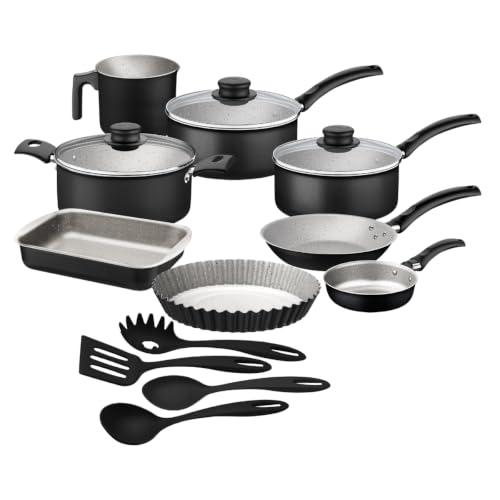 Kit para Cozinha 12 Peças com Jogo de Panelas Preto e Utensilios Tramontina Turim
