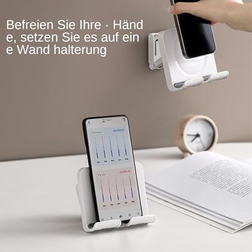Soporte de pared para smartphones y tablet con altura ajustable para cama y cocina 2