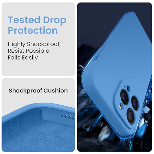 Image of FireNova Designed for iPhone 14 Pro Max Case, Silicone Upgraded [Camera Protection] Case, Soft Anti-Scratch Microfiber Lining Inside, 6.7 inch, Blue