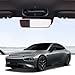 Ohleats Car Rear View Mirror Protector Frame, Silicone Auto Rearview Edge Protection Cover Compatible with Model 3 Model Y, Interior Rear View Trim Frame Decoration, Car Accessories (Pink)